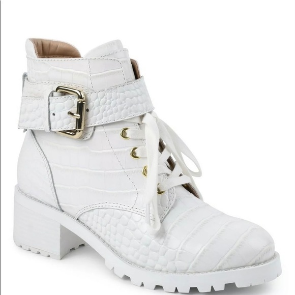 BCBGeneration Nubi Combat Bootie White - Picture 8 of 10